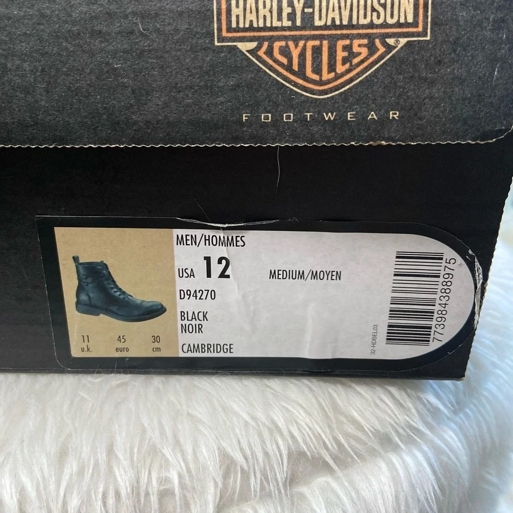 Harley-Davidson Black Leather Boots-Cambridge